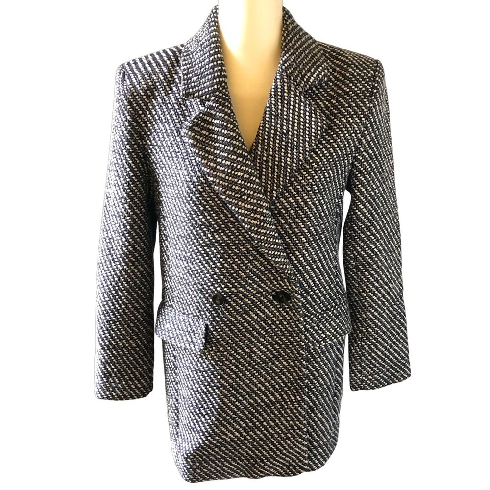 Express Woven Double Breasted Navy Coat Size XS NWOT
